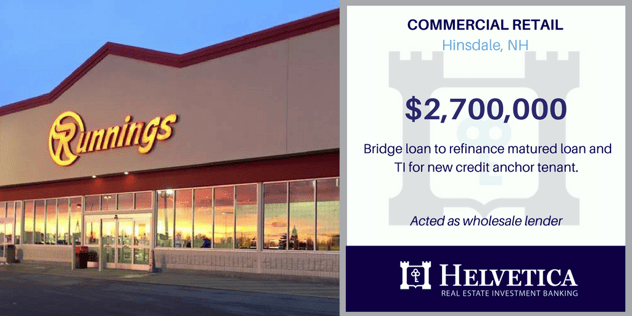 HELVETICA FUNDED LOAN | $2.7M BRIDGE LOAN TO RETAIL CENTER IN HINDSDALE, NH